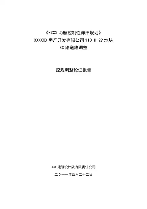 道路调规论证报告
