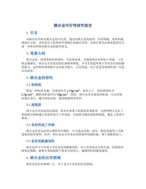镁合金可行性研究报告
