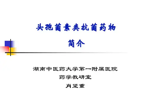 头孢菌素类抗菌药物简介PPT课件