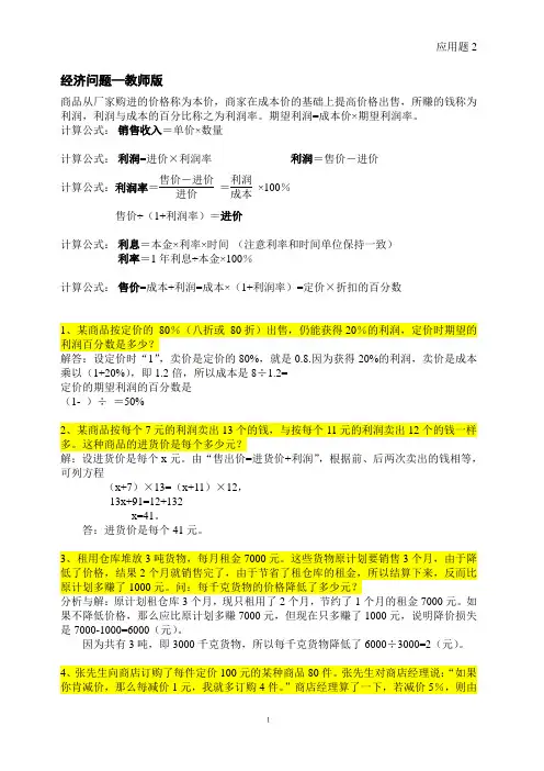 最全 经济问题