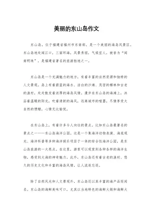 美丽的东山岛作文