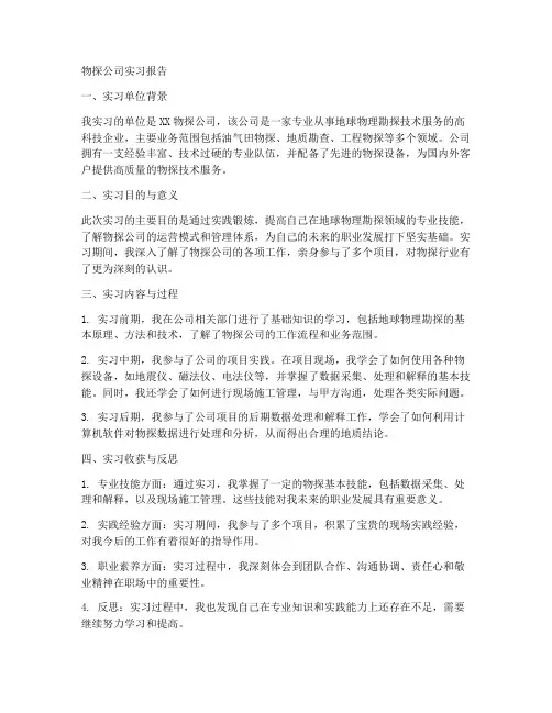 物探公司实习报告