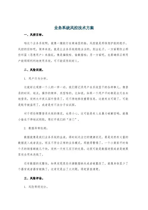 业务系统风控技术方案
