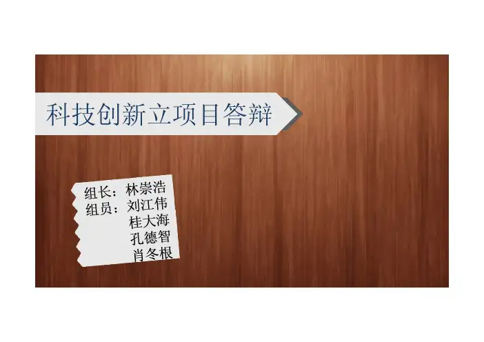科技创新立项目答辩