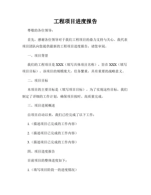 工程项目进度报告