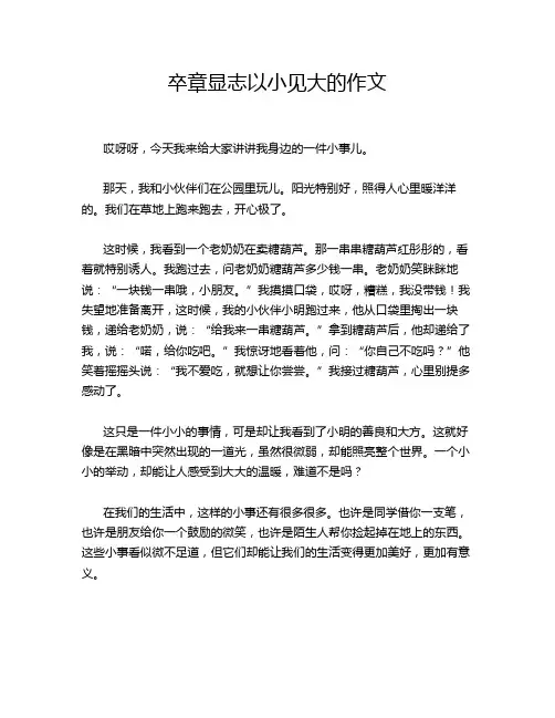 卒章显志以小见大的作文