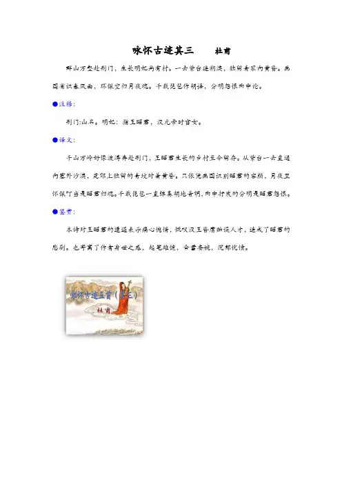 咏怀古迹其三 注释译文鉴赏