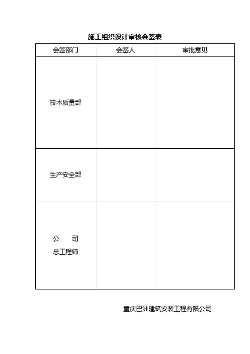 会签表、审批表