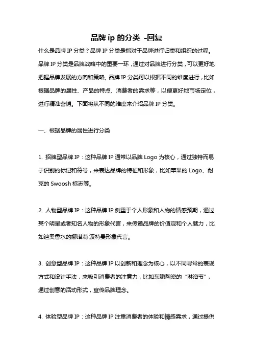 品牌ip的分类 -回复