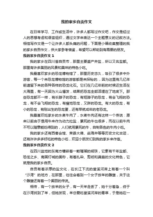 我的家乡自贡作文