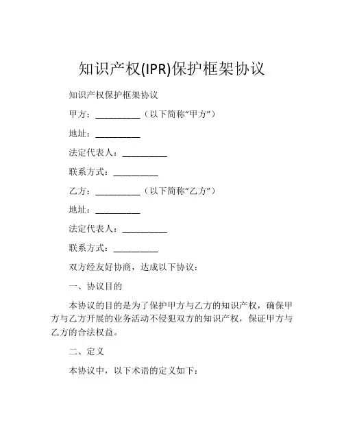 知识产权(IPR)保护框架协议 (11)