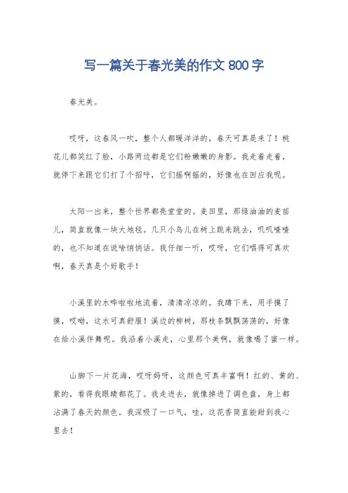 写一篇关于春光美的作文800字