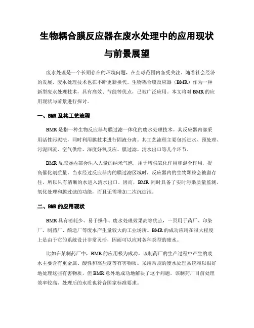 生物耦合膜反应器在废水处理中的应用现状与前景展望