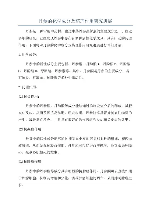 丹参的化学成分及药理作用研究进展