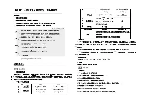 2021-2022学年鲁科版必修1 第3章第3节 硫的转化(第2课时) 学案 