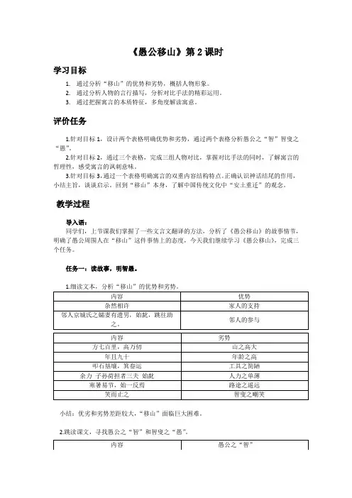 愚公移山教案