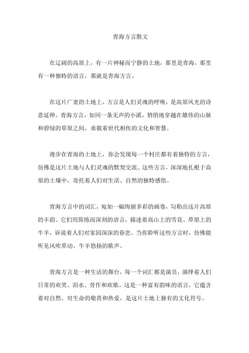 青海方言散文