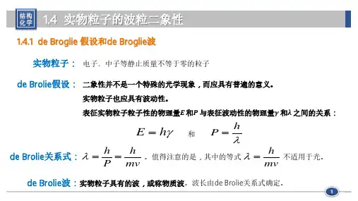 1.4 实物粒子的波粒二象性