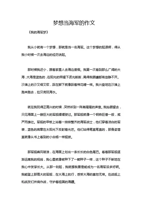 梦想当海军的作文