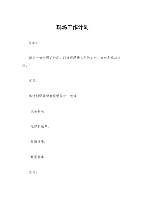 现场工作计划