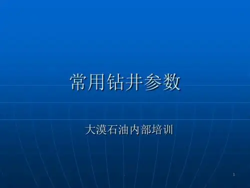常用钻井参数
