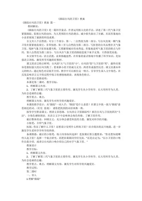 《跟踪台风的卫星》教案