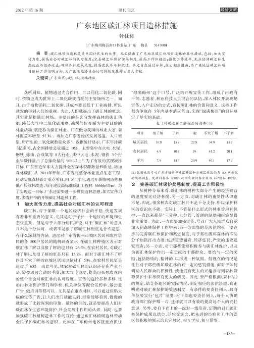 广东地区碳汇林项目造林措施_钟桂梅