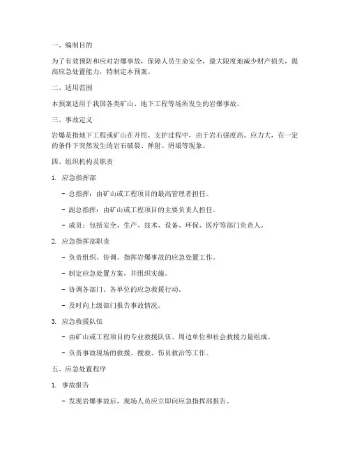 岩爆事故应急预案
