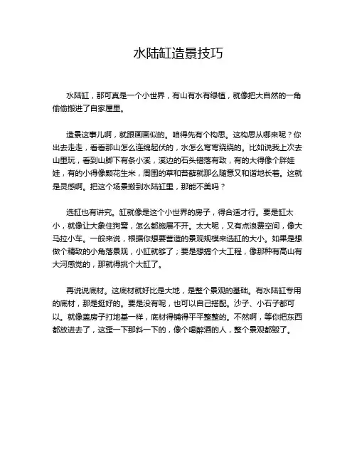 水陆缸造景技巧