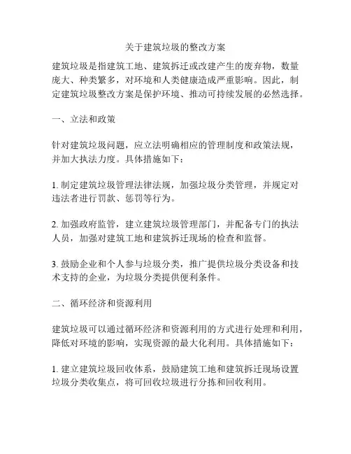关于建筑垃圾的整改方案