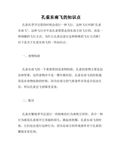 孔雀东南飞的知识点