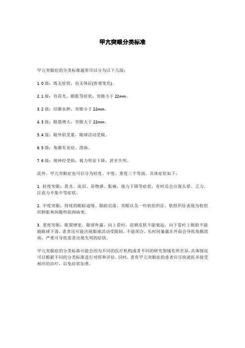 甲亢突眼分类标准