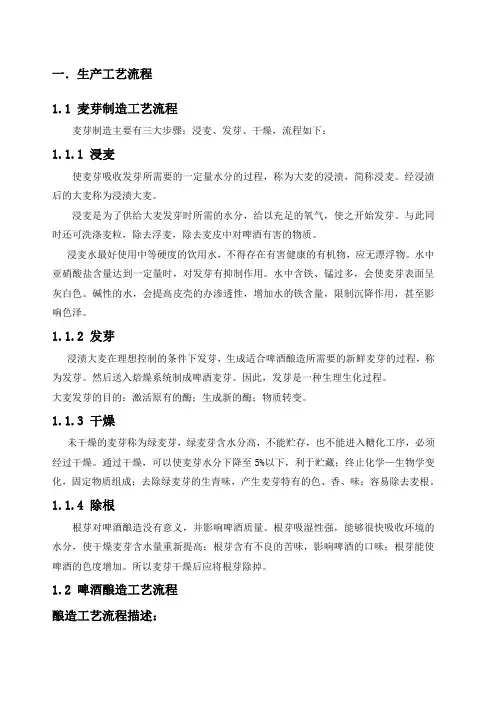 啤酒生产工艺流程与设备