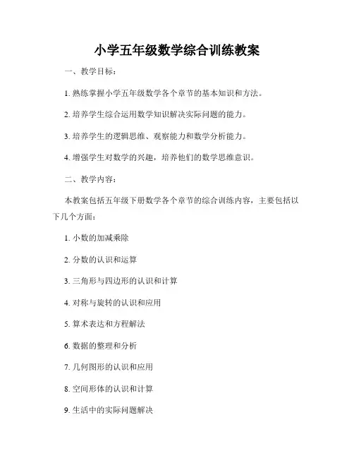 小学五年级数学综合训练教案
