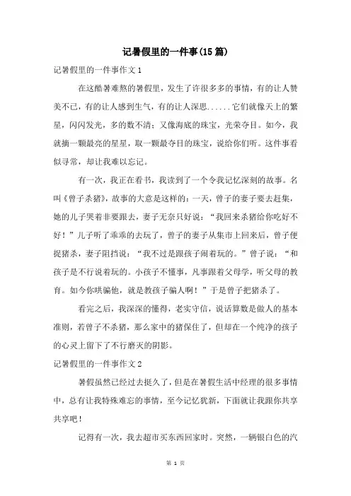 记暑假里的一件事(15篇)