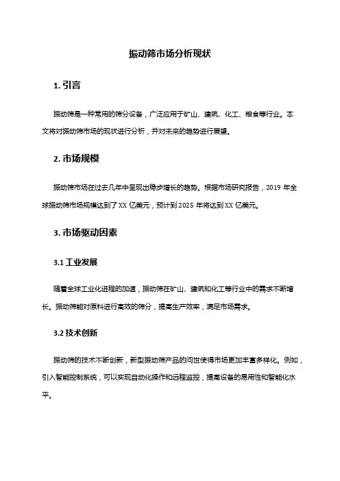 2024年振动筛市场分析现状