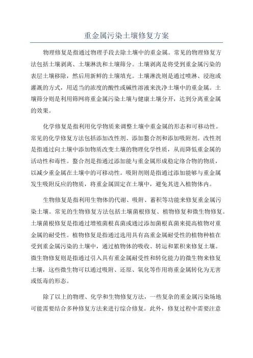 重金属污染土壤修复方案