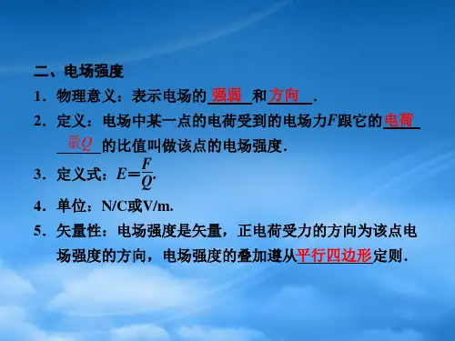高中物理大一轮复习第九章第2课时电场力的性质讲义课件大纲人教.ppt