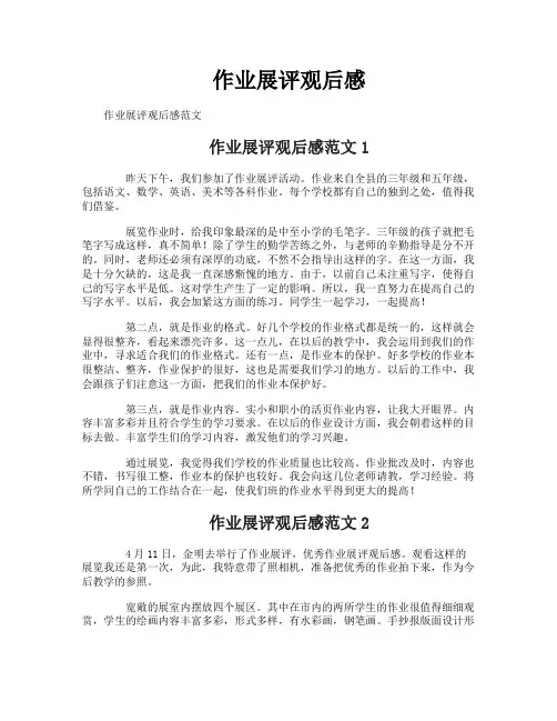 作业展评观后感
