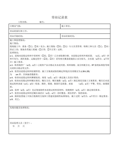 旁站记录表