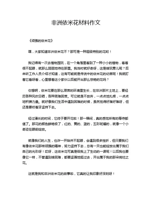 非洲依米花材料作文