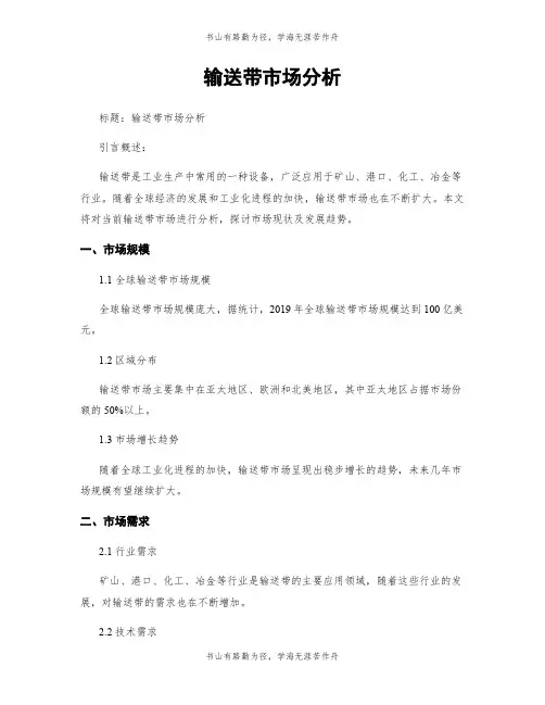 输送带市场分析