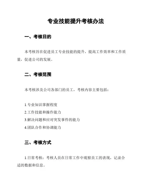 专业技能提升考核办法