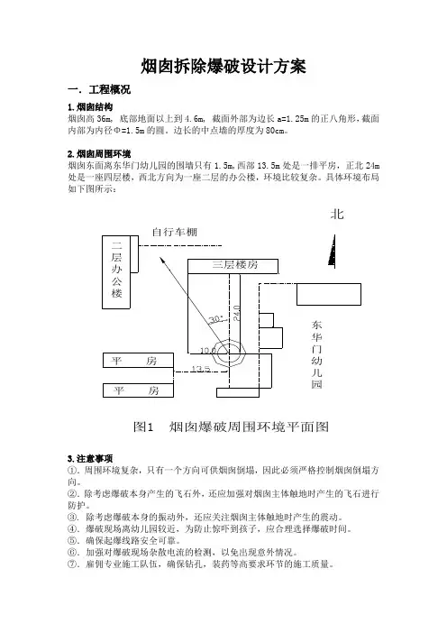 烟囱拆除爆破设计方案