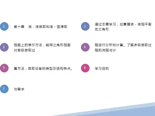 化工原理-37液液萃取和液固浸取概述