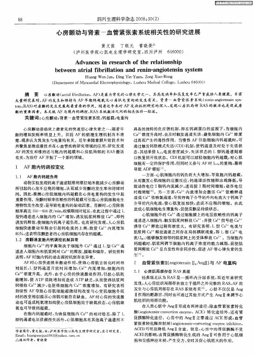 心房颤动与肾素—血管紧张素系统相关性的研究进展