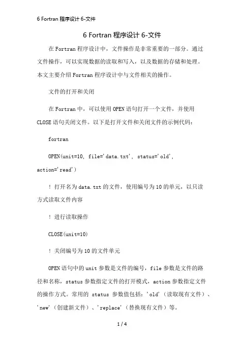 6 Fortran 程序设计6-文件简版修正