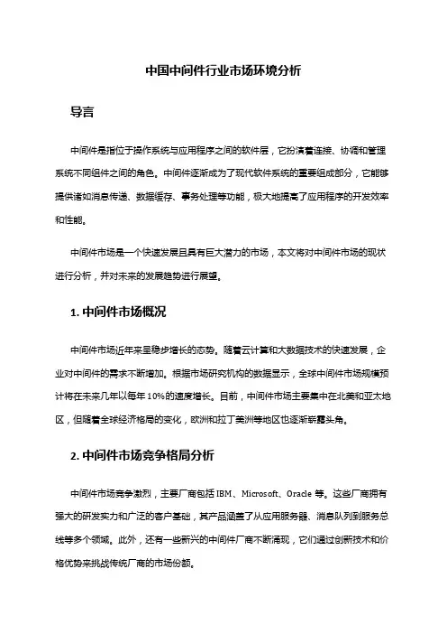 中国中间件行业市场环境分析