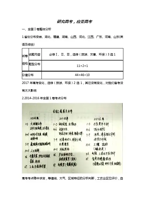 2017高考研讨会地理材料