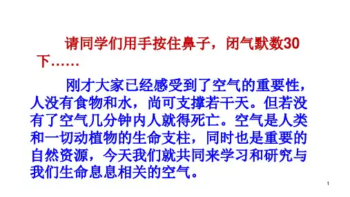 人教版九年级化学上册  第二单元  课题1  空气(共52张PPT)
